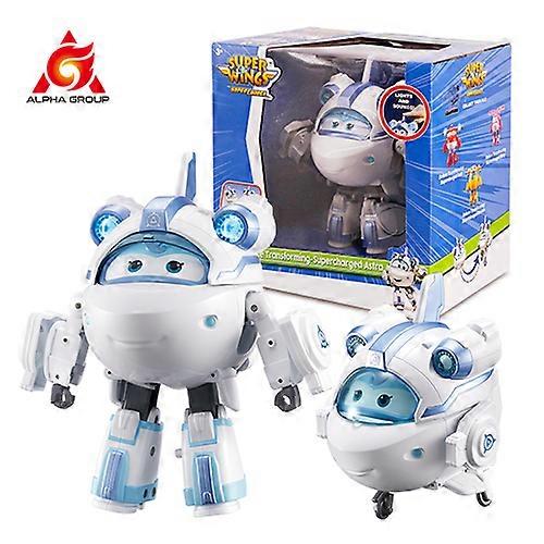 6" Supercharged Deluxe Transforming Toys From Bot To Plane With Sounds & Lights Deformation Robot Action Figures Toy