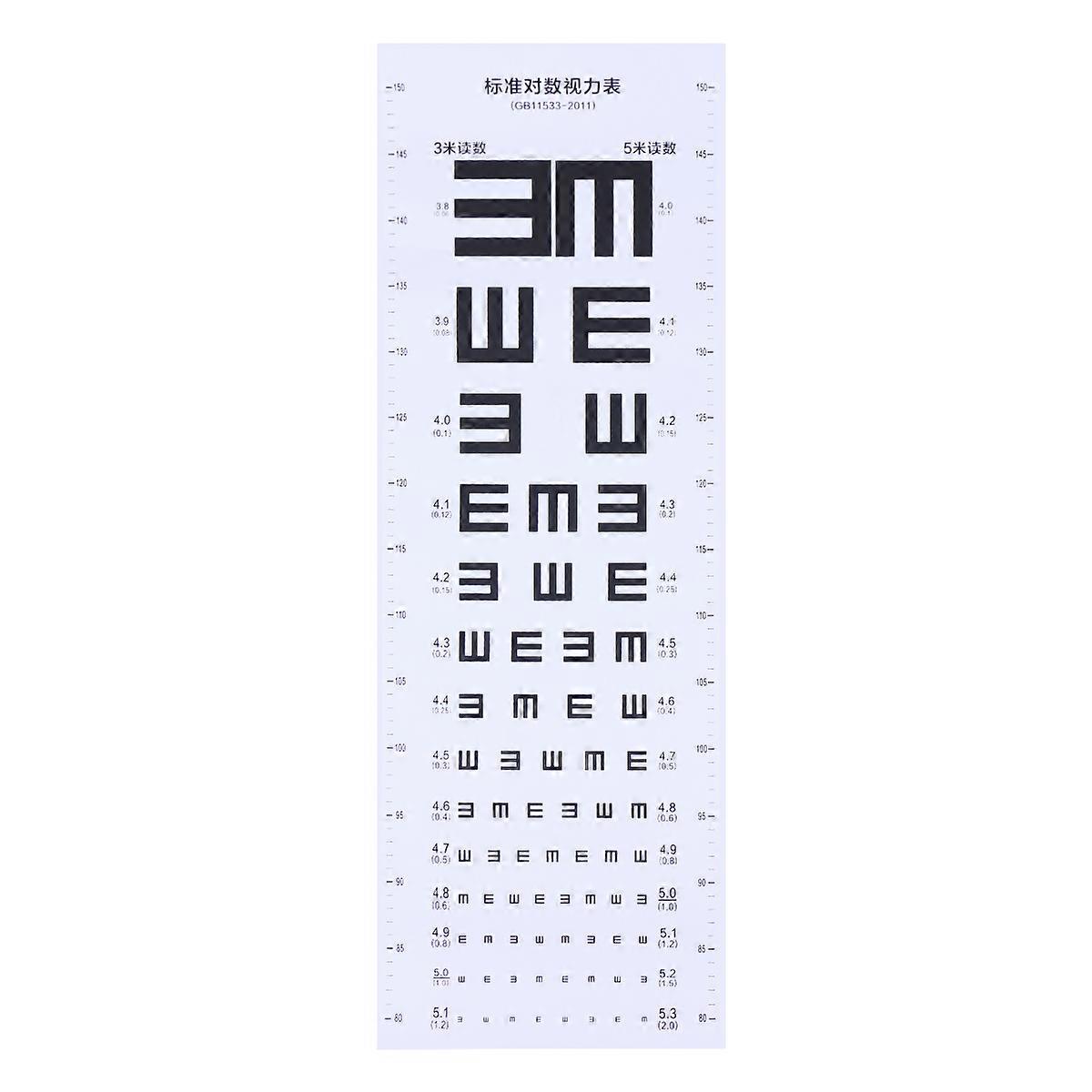 Thick Plastic Eye Chart Visual Testing Chart for Home School Eye Charts for Eye Exams (White)