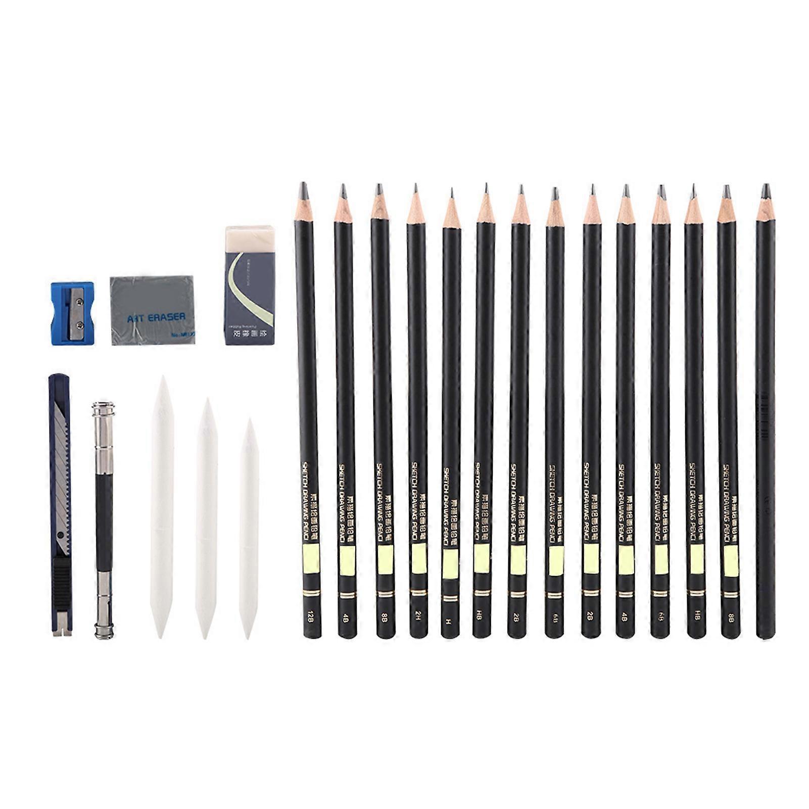 29pcs Drawing Sketch Set Charcoal Pencil with Eraser Art Craft Painting Sketching Kit