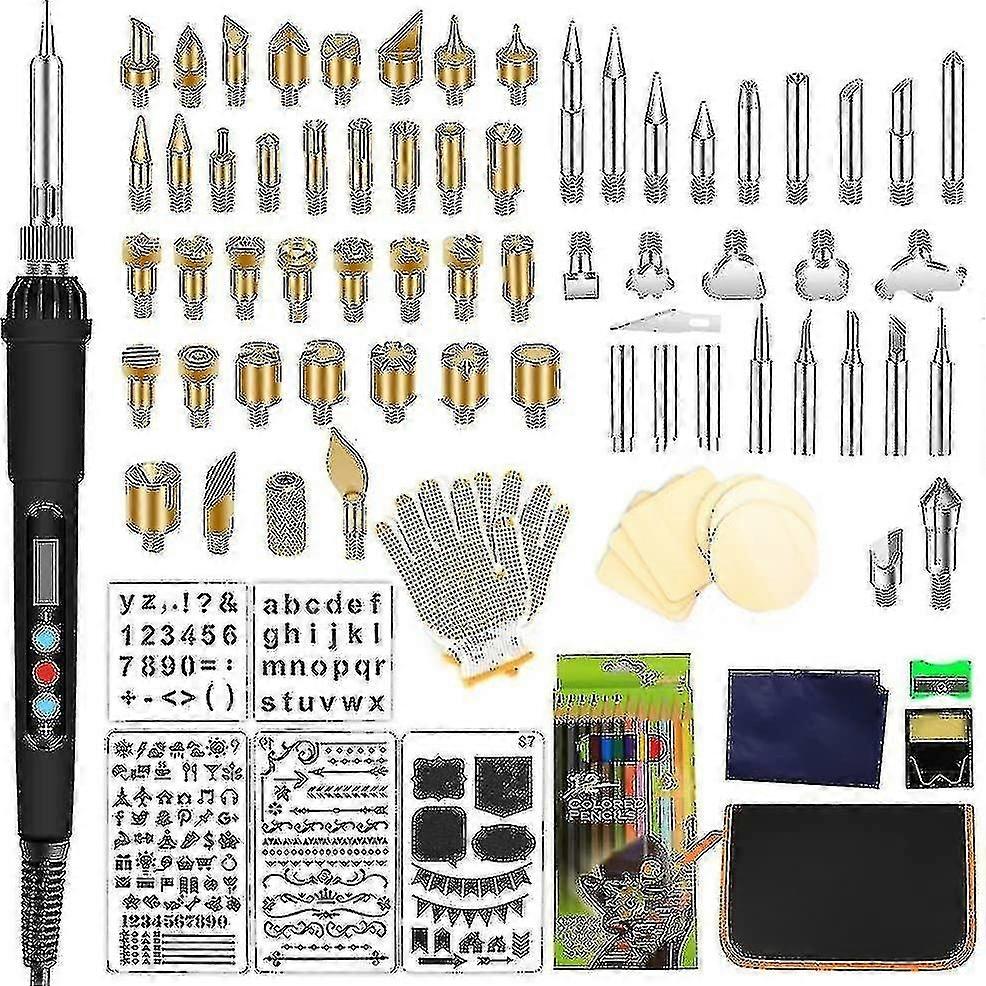 Kit de pyrogravure, ensemble de stylos à pyrogravure professionnels 110 pièces