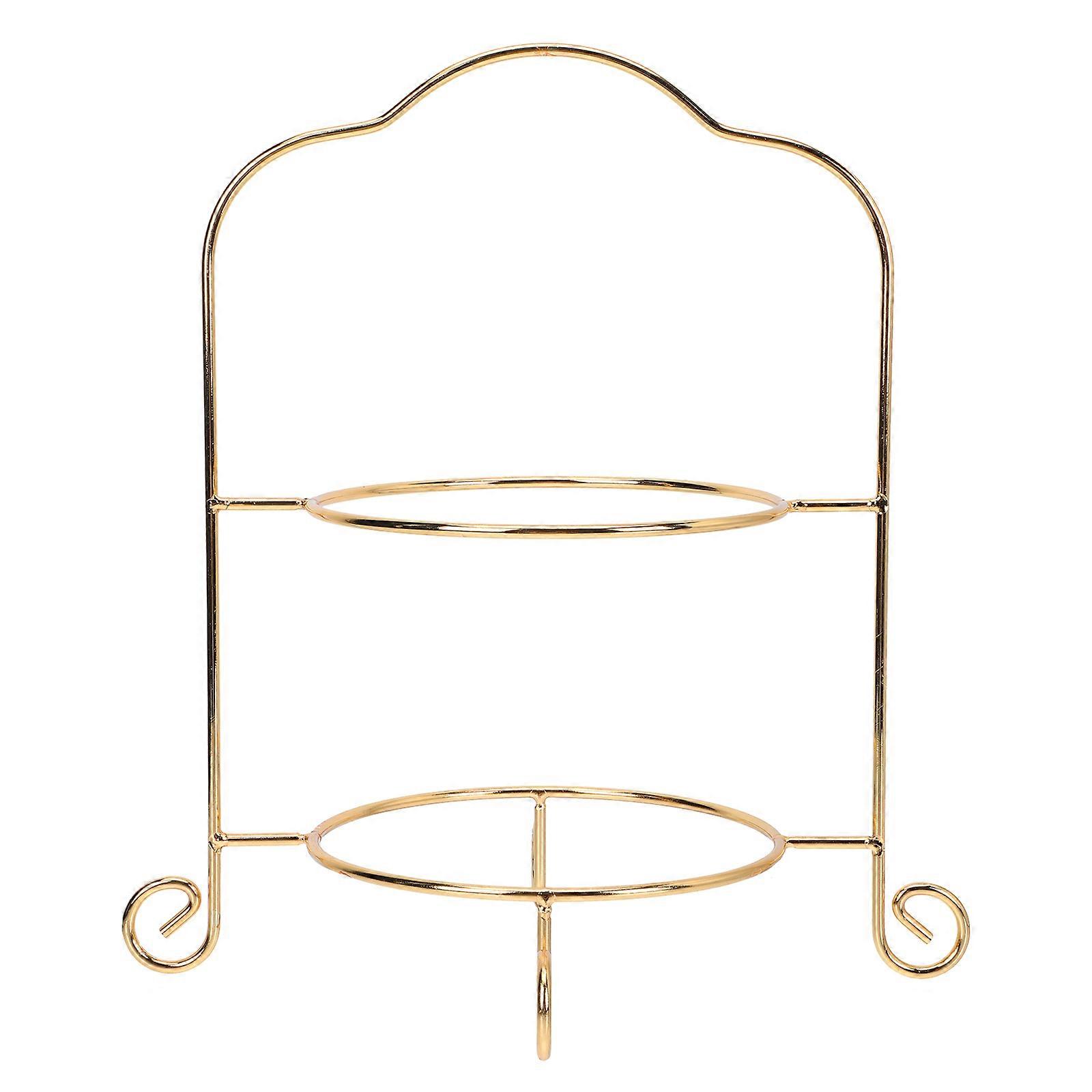 1Pc Double Layer Display Rack Cake Tray Rack European Style Snack Stand for Hotel