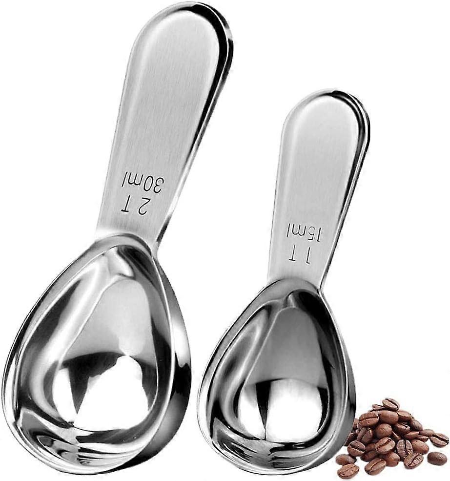 Tizzy Set of 2 Teaspoons, 1 Tablespoon (15 ML) and 2 Tablespoons (30 ML) Stainless Steel Measuring Spoons for Coffee, Tea, Sugar, Flour