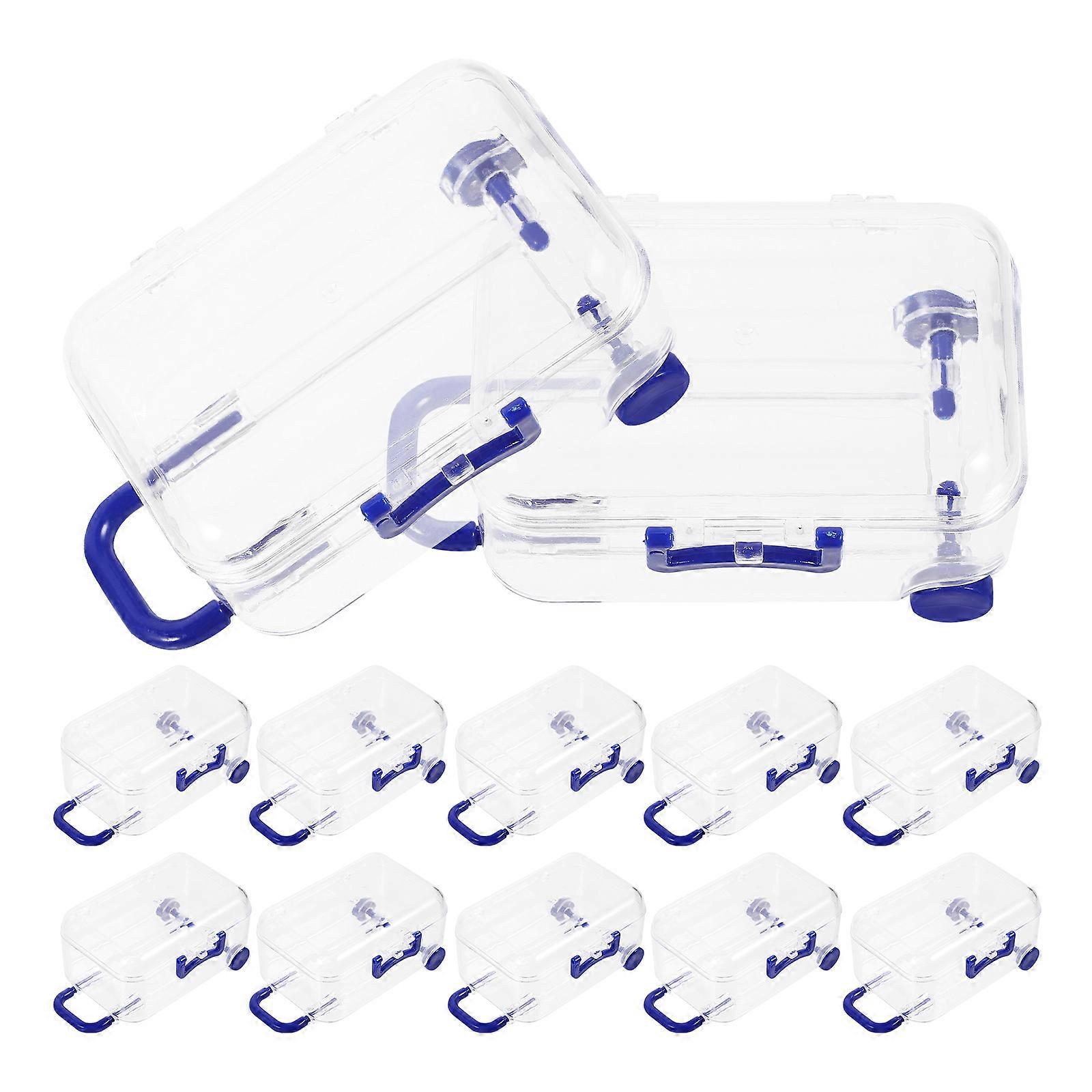 12pcs Clear Suitcase Candy Boxes Mini Luggage Shape Gift Boxes Novelty Wedding Candy Wrapping Box