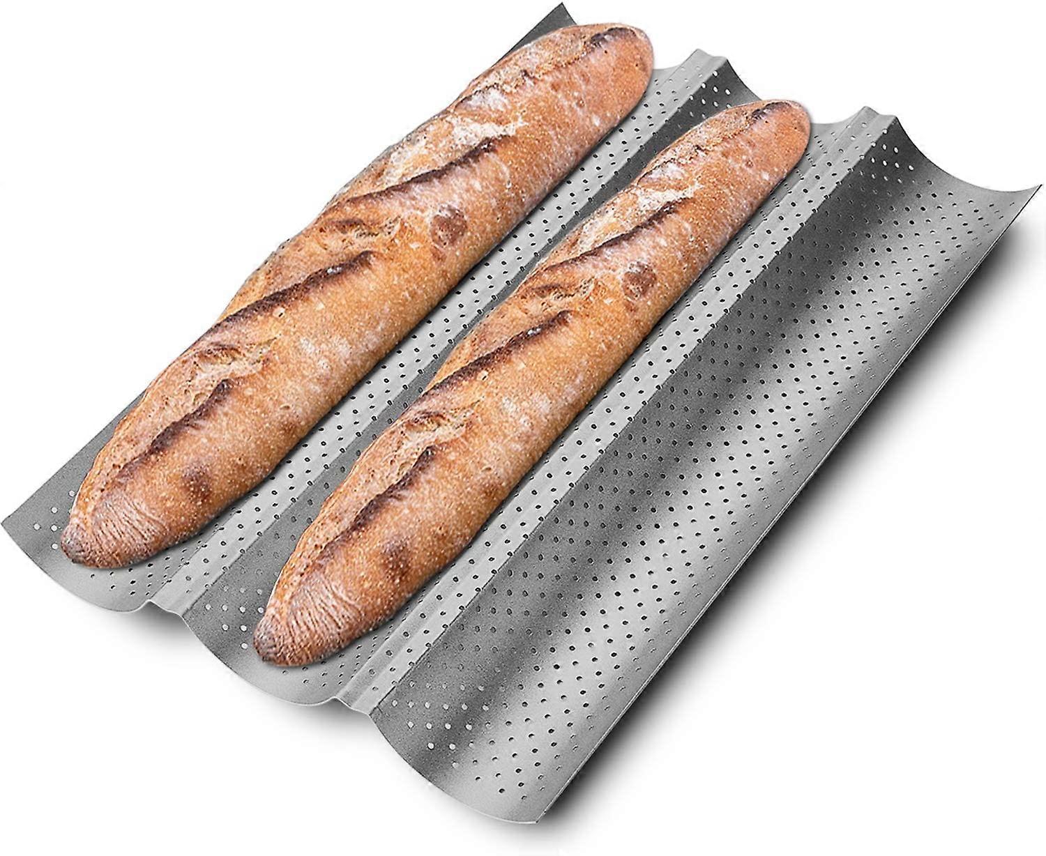 PIAO Non-stick baguette baking pan, baguette tray - baguette tray with perforated surface