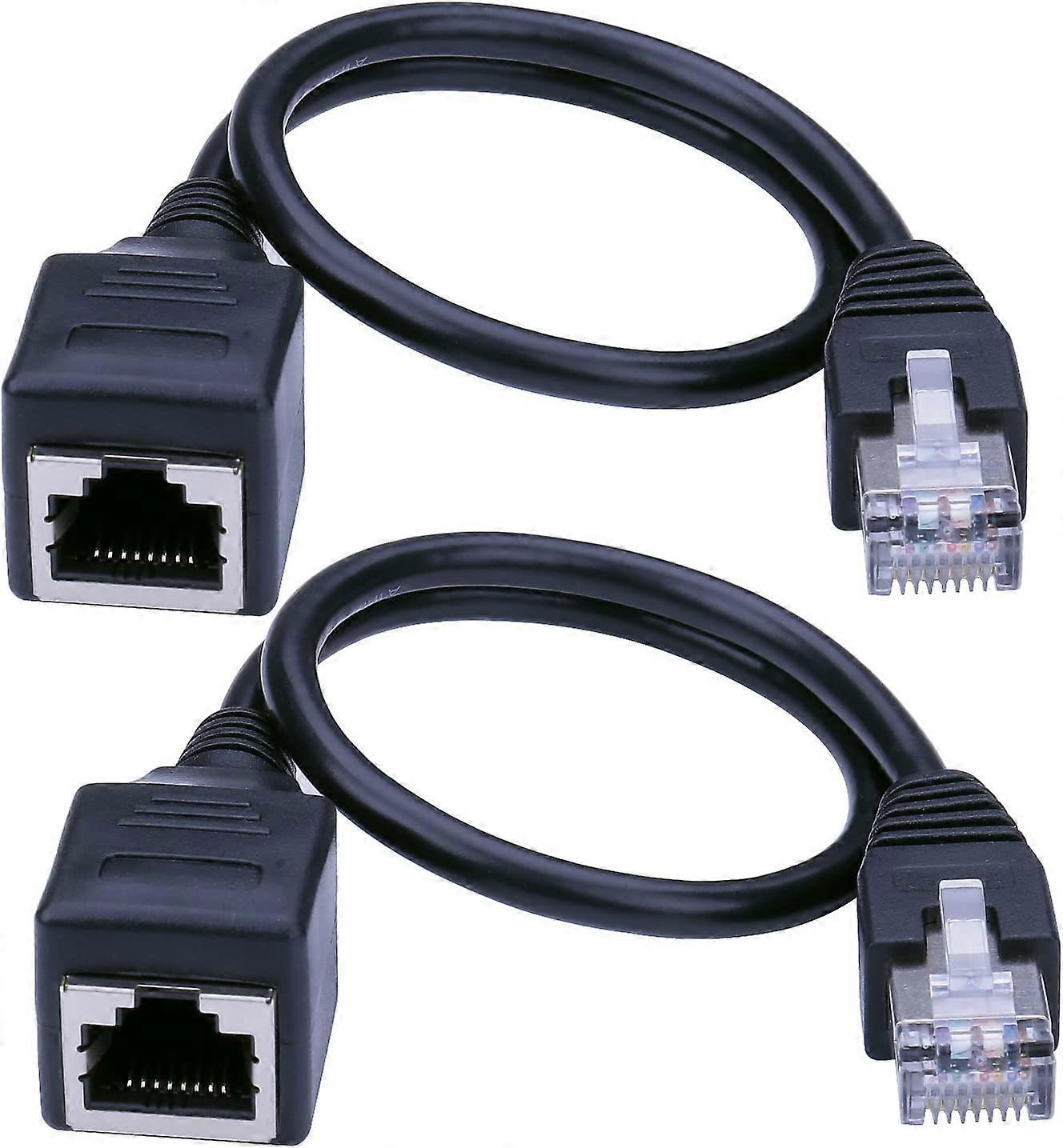 Ethernet-Verlängerungskabel Netzwerkkabel RJ45 Verlängerungskabel 1FT/30CM 2 Stück