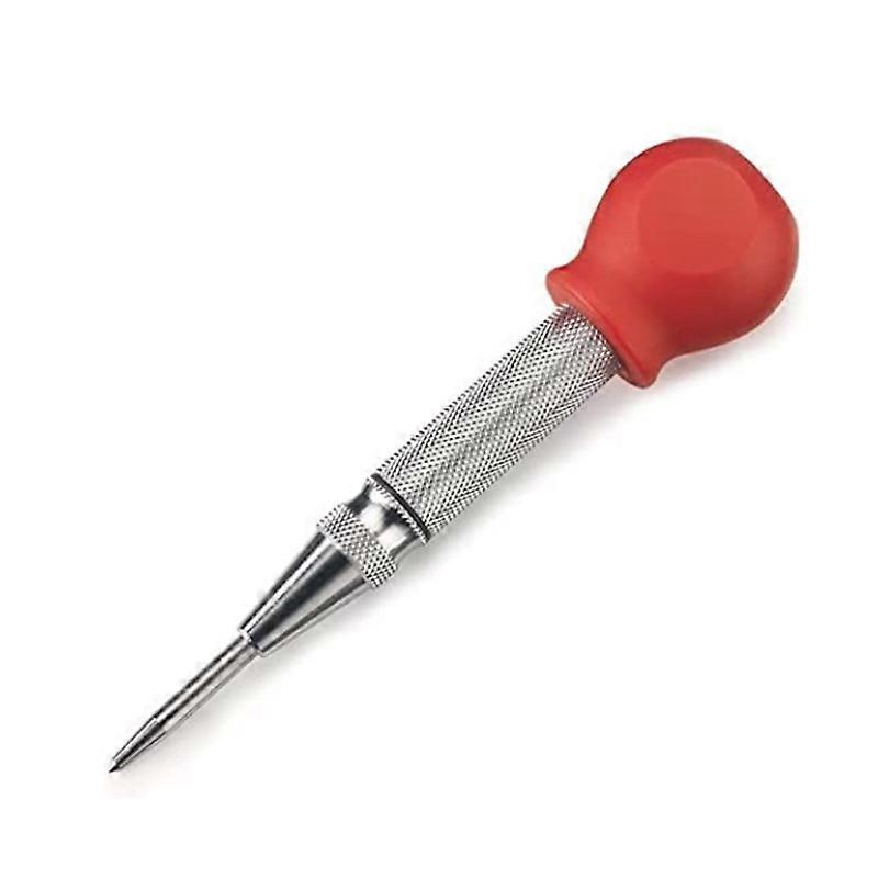 5-Inch Automatic Center Hole Punch, Adjustable Impact Spring-Loaded Punch Tool