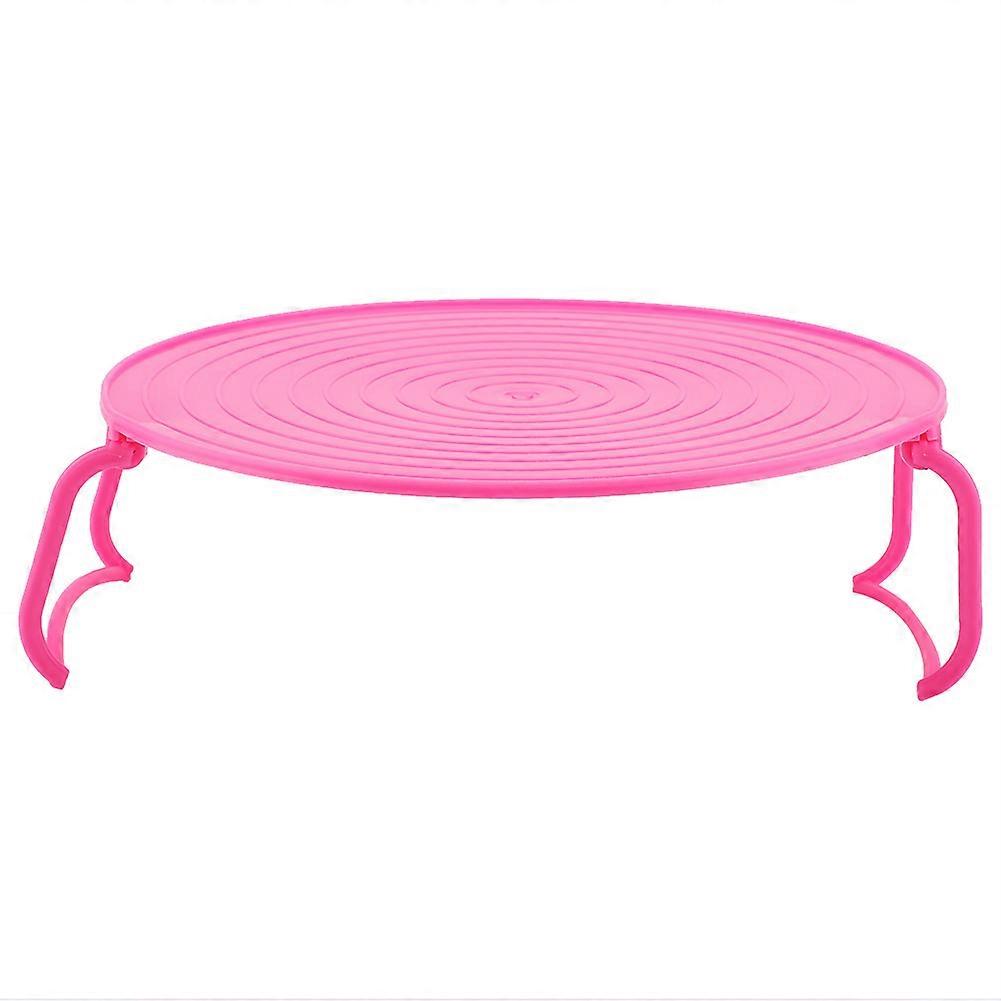 Multifunctional Plastic Microwave Oven Heating Layered Steaming Rack Cooking Tray Rack(Red)