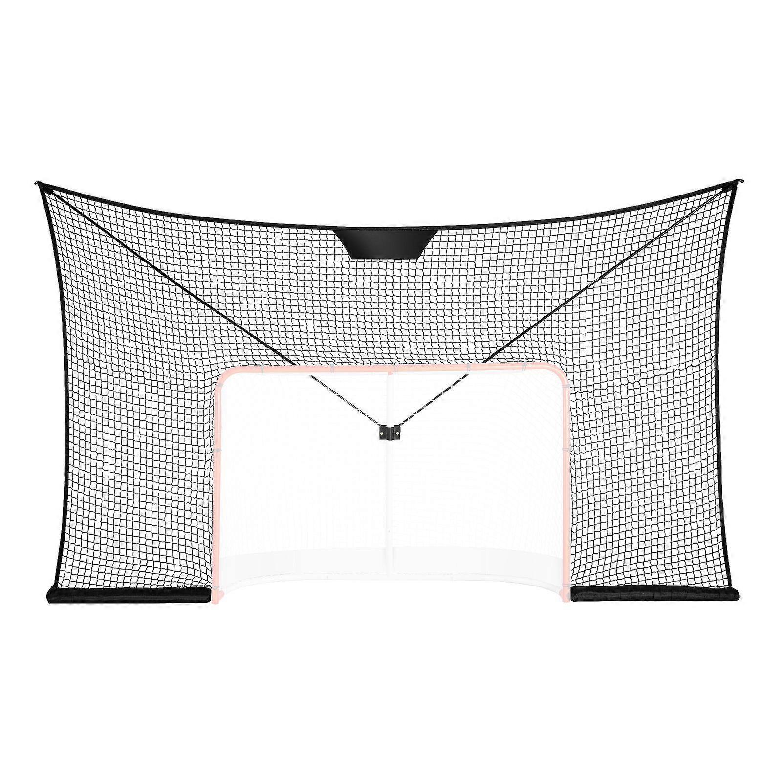 Hockey Goal Backstop Net, Street Hockey Sports Backstop Netting, 12x7 FT Large Size Target Net, Easy Assemble, Black