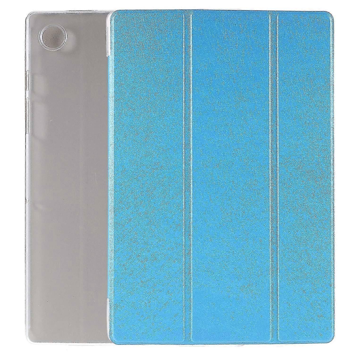 For Samsung Galaxy Tab A8 10.5 Silk Leather Tablet Tri-fold Stand Case