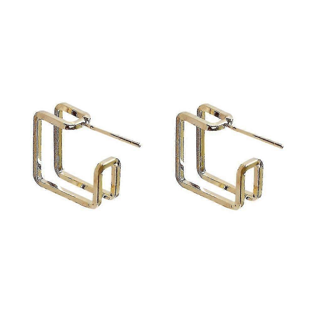 hmwy-ear studs square geometric golden s925 earrings for wedding
