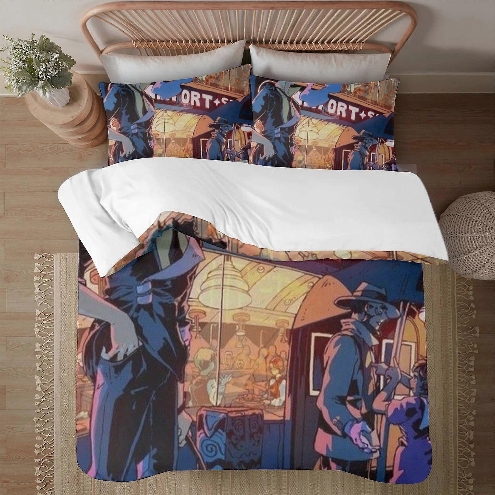 v575 Cowboy Bebop Soft Imprimé en 3D Housse de couette Ensemble de literie avec housse de couette L’ensemble de 3 pièces comprend 2 taies d’oreiller et 1 housse lavable en machine ol575
