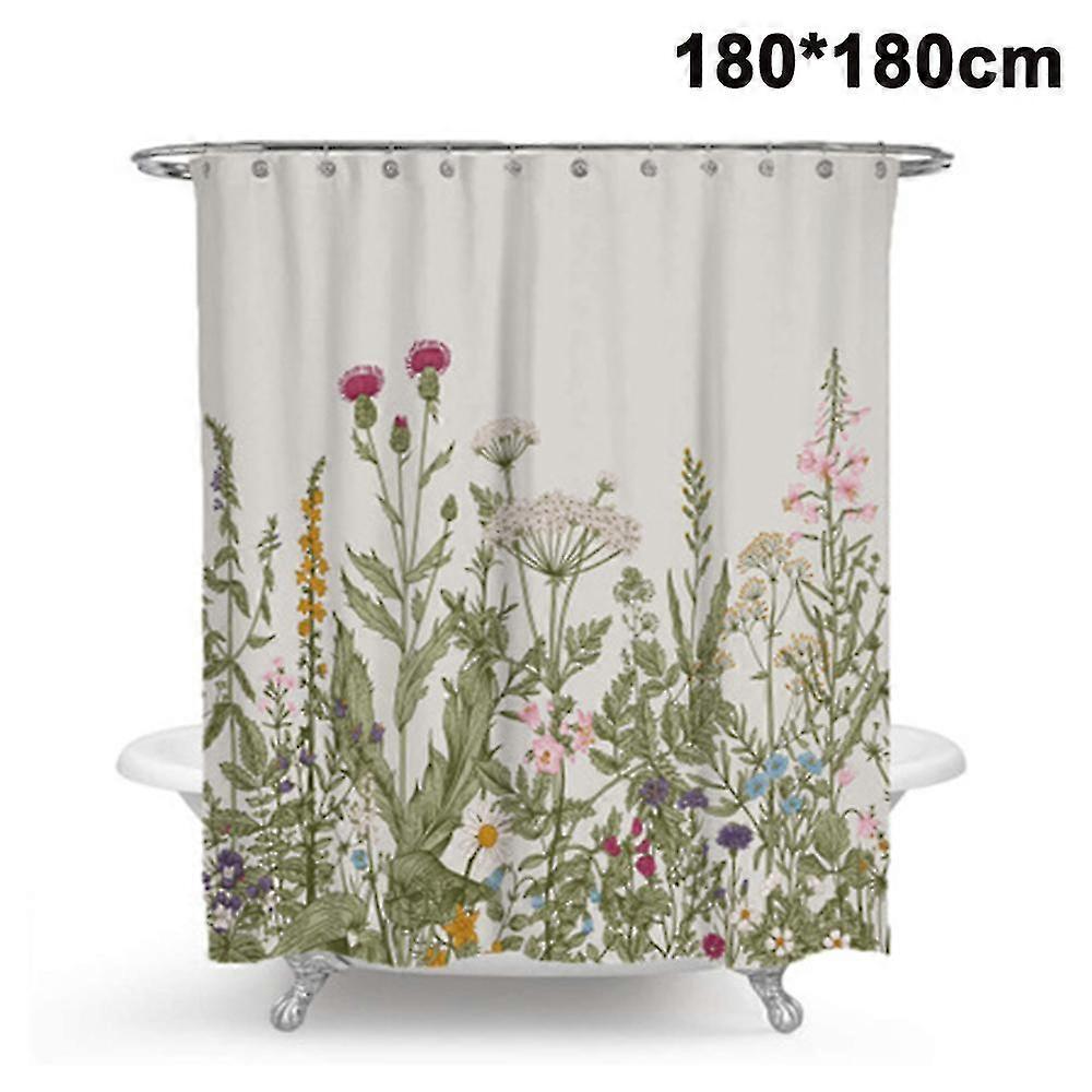 Shower Curtains Anti-mold, Anti-bacterial, Washable Bathtub Curtain Polyester Fabric With 12 Shower Curtain Rings