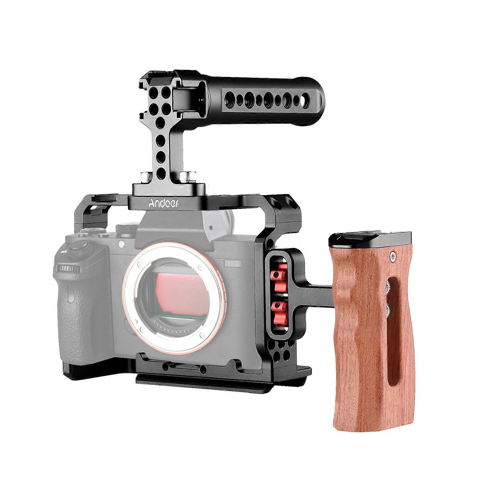 Kit Camera Rig Per Sony A7 - Gabbia, Manico In Legno, Accessori