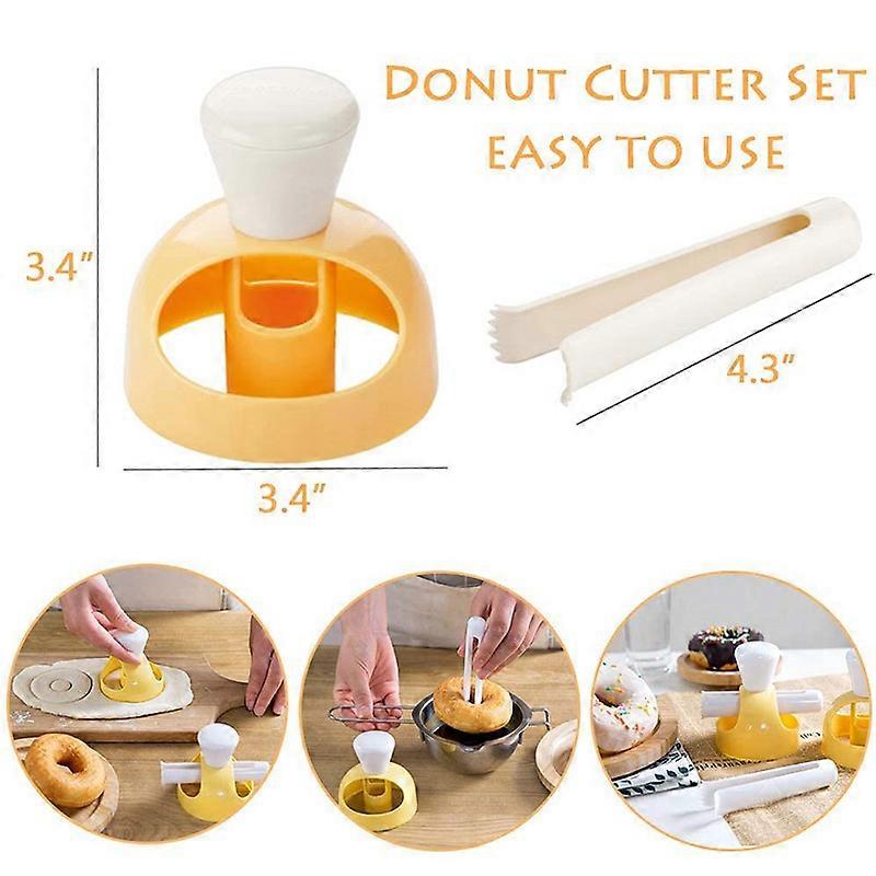 Doughnut Stencils with Dipping Plier Scraper and Measuring Spoon DIY Doughnut Cutter Desserts Maker Kitchen Baking Tool