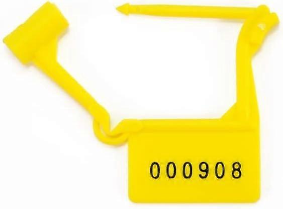 Sigilli per lucchetto di sicurezza in plastica numerati Etichette mediche in plastica autobloccanti monouso a prova di manomissione (confezione da 100 pezzi) (giallo), 2024 Ping