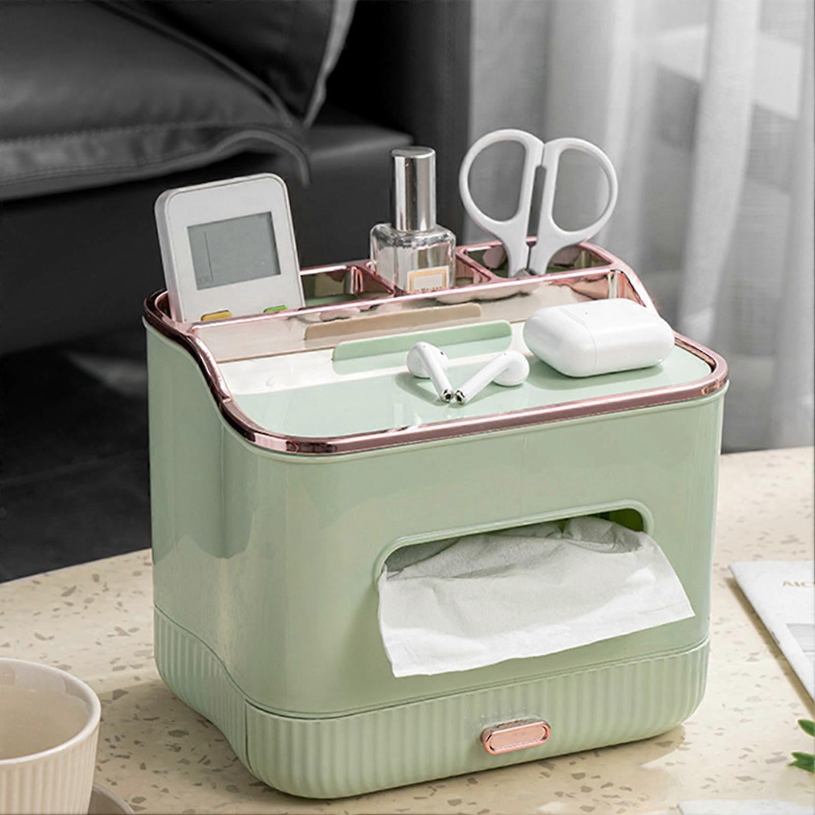 Household Tissue Storage Box Multifunctional Desktop Dustproof Organizer