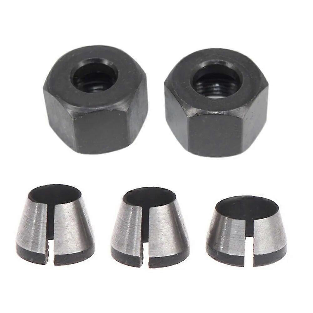 1Pc Collet Chuck With Nut Adapter 6/635/8mm For Engraving Trimming Machine Router Milling Cutter Woodworking Tool Accessories