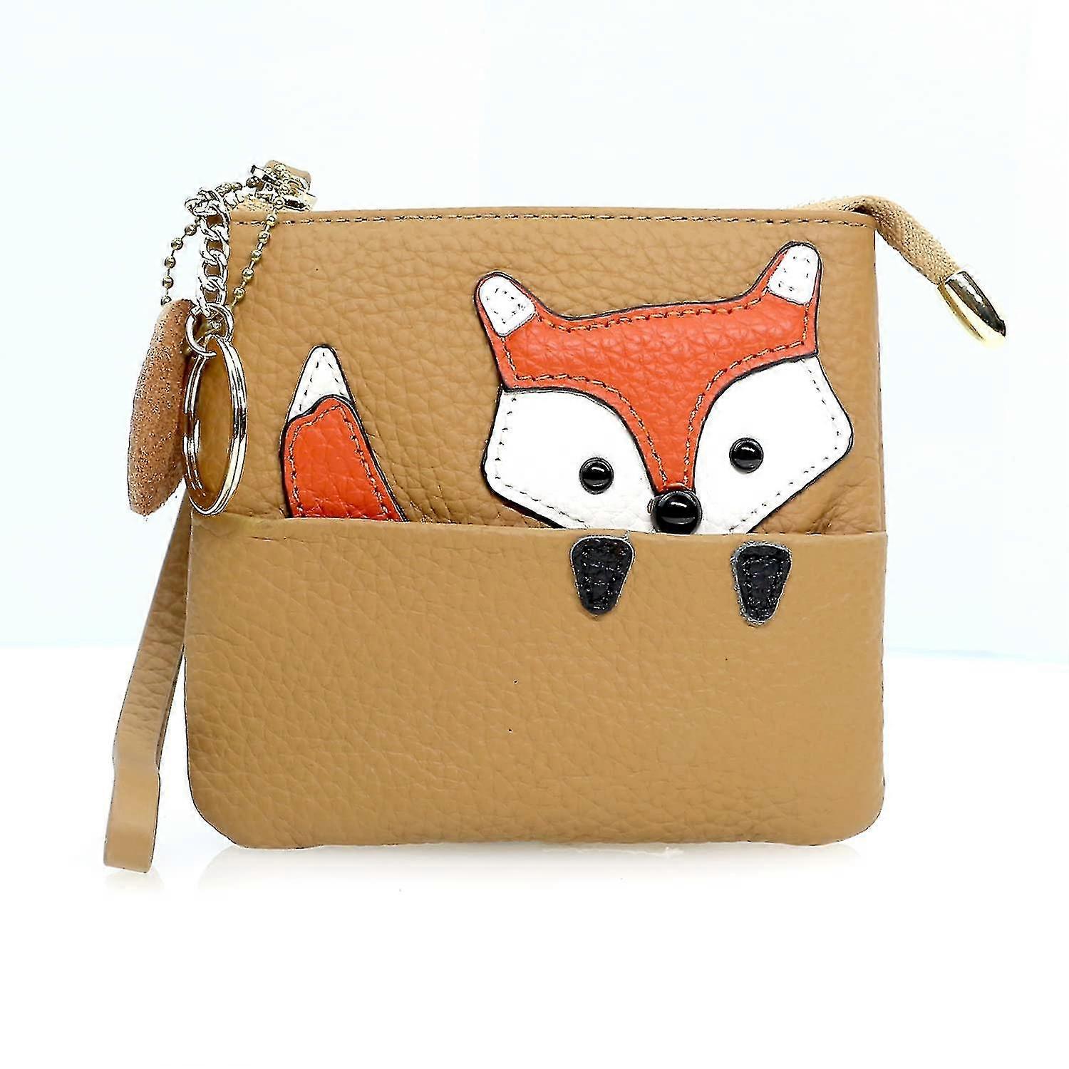 Yaju Leather Cute Fox Slim Small Wallet (1pcs)