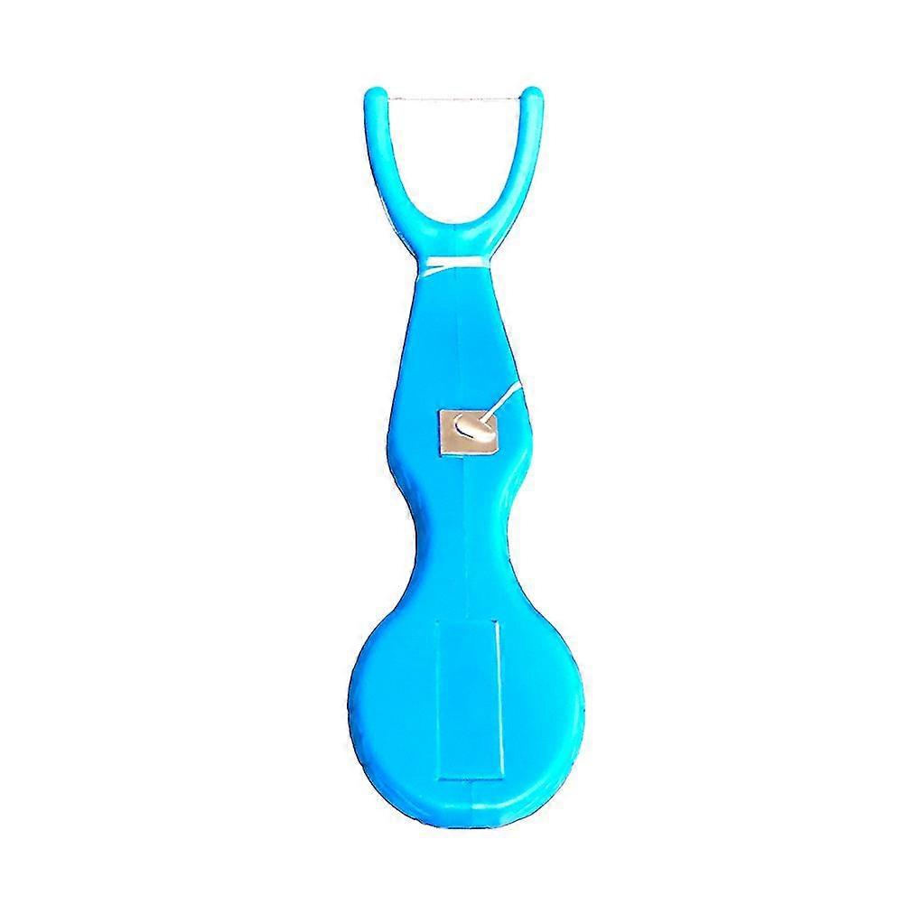 Dental Floss Pick Dental Flosser Built-in Spool Flat Wire Dental Floss Replacement Core (blue)
