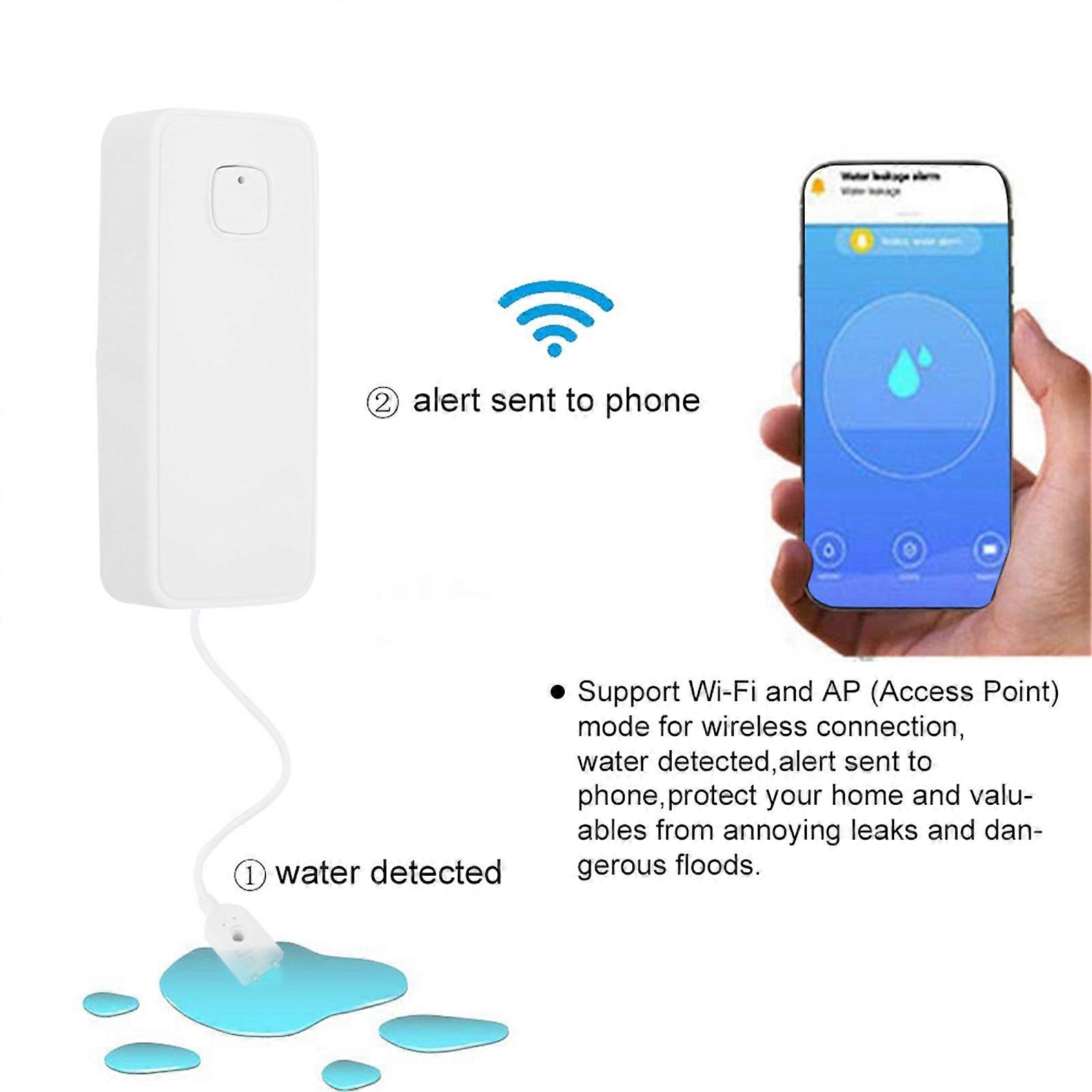 WiFi Wireless Smart Water Leakage Alarm Water Level Flood Sensor Detector