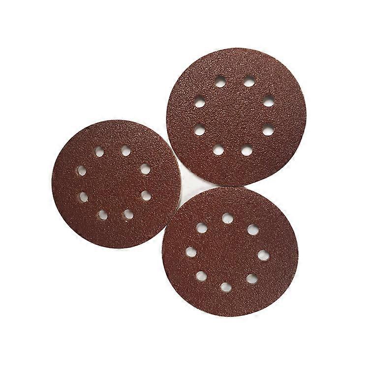 50pcs 5" 8-Hole Hook and Loop Sanding Discs 180/240 Assorted Grits Sandpaper