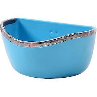 Bunny Feeder-mad/vand/hø Skål til ilderkanin Chinchilla Hamster Marsvin Kanin, Hængende Kaninfodere-blå 14*11*7cm