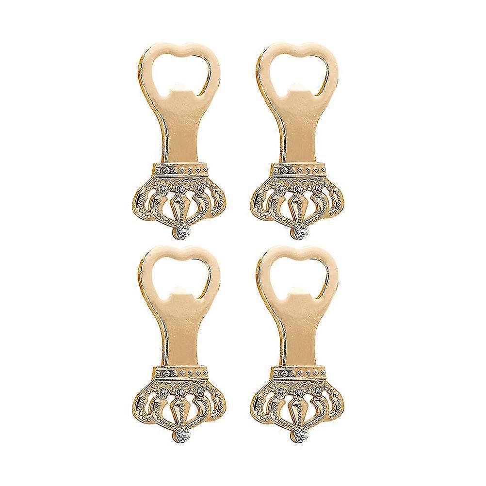 4 Pcs Bottle Openers Crown Shape Glossy Creative Beer Opener