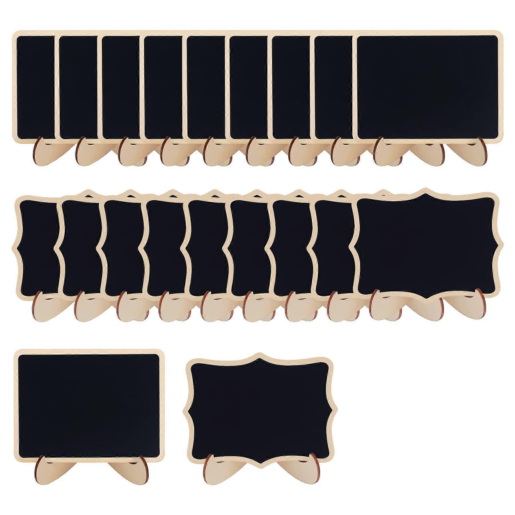 20 Pcs Mini Chalkboard Set, Small Wooden Chalkboard with Stand, Wooden Boards for Labelling, Memo Board, Place Card