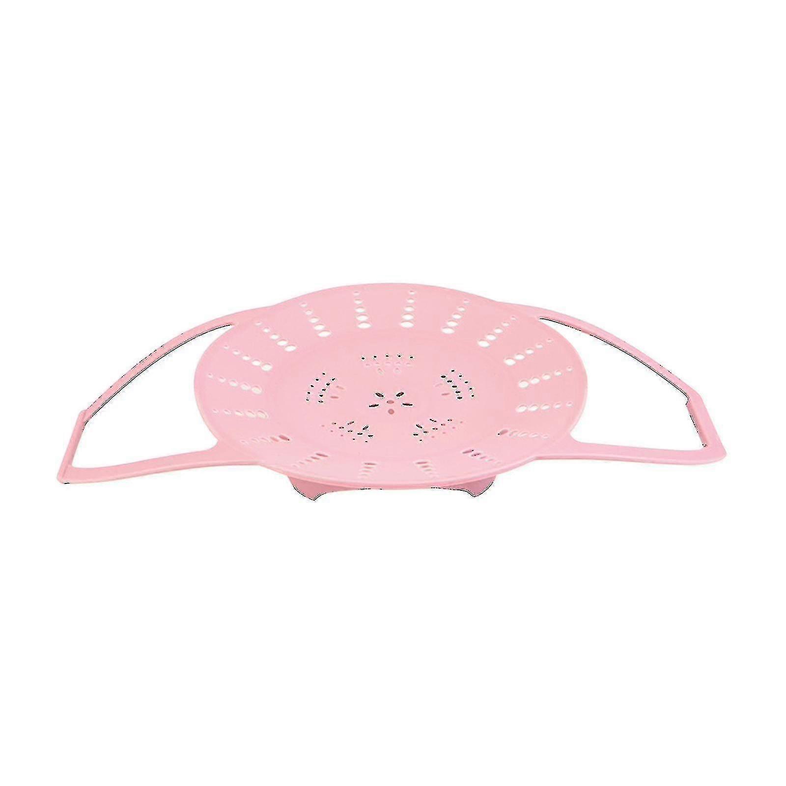 Silicone Steaming Tray Grill Steaming Rack Foldable (1pieces, Pink)