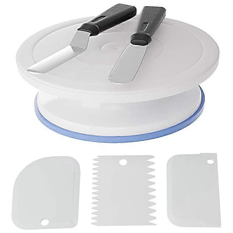 6 Pcs Cake Decorating Kit, 11 Inch Rotating Cake Turntable for Decorating Rotating Cake Stand, Cake