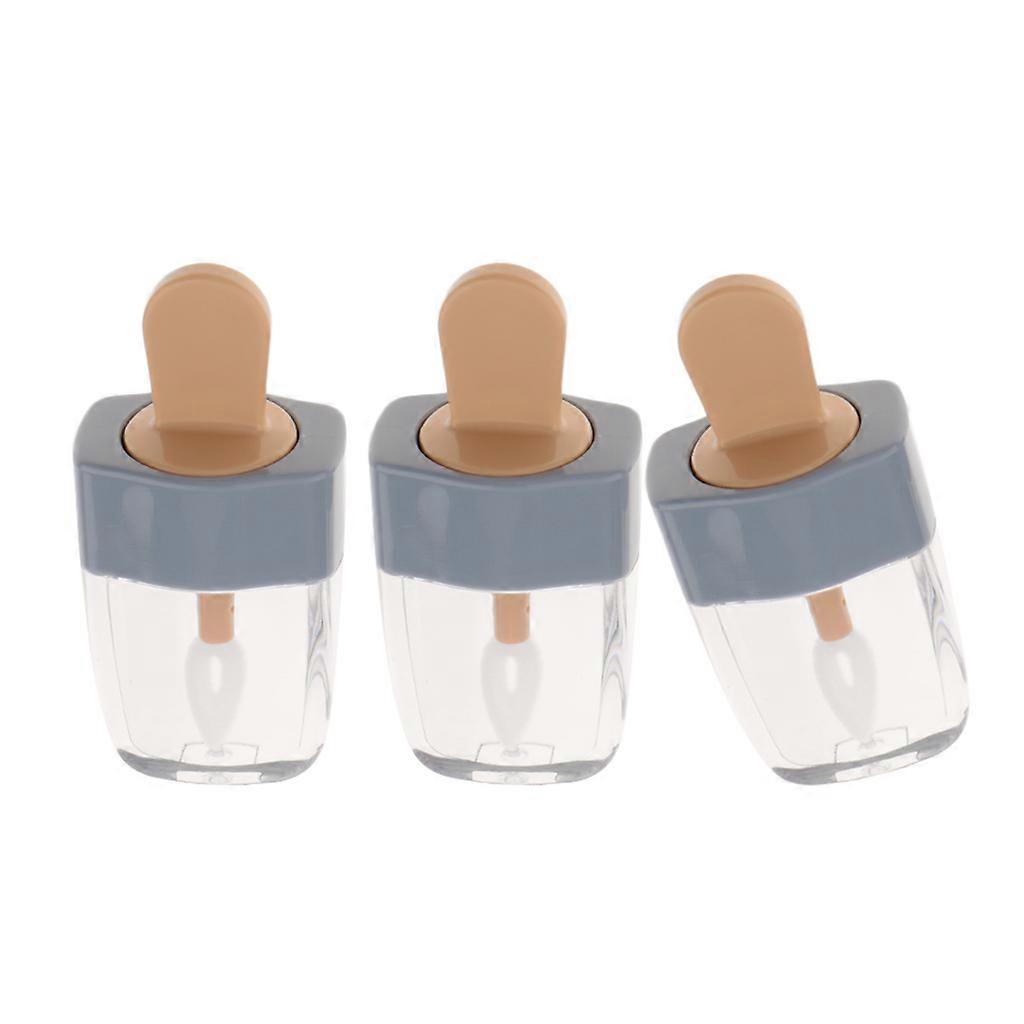 3x 5ML Empty Lip Gloss Tube Lipstick DIY Containers with Rubber Inserts Blue