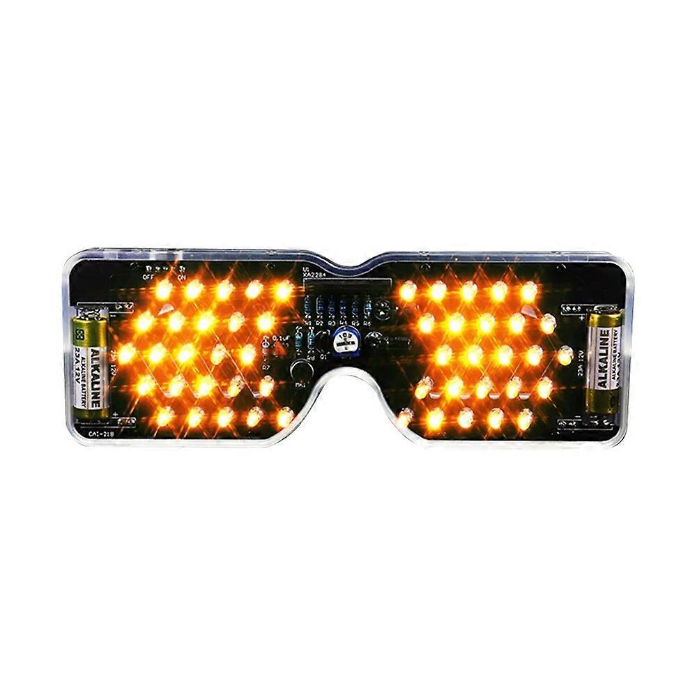 Light Up Glasses Soldering Practice Kit Sound Activated LED Eyeglasses DIY Electronics Kit for School Learning Project