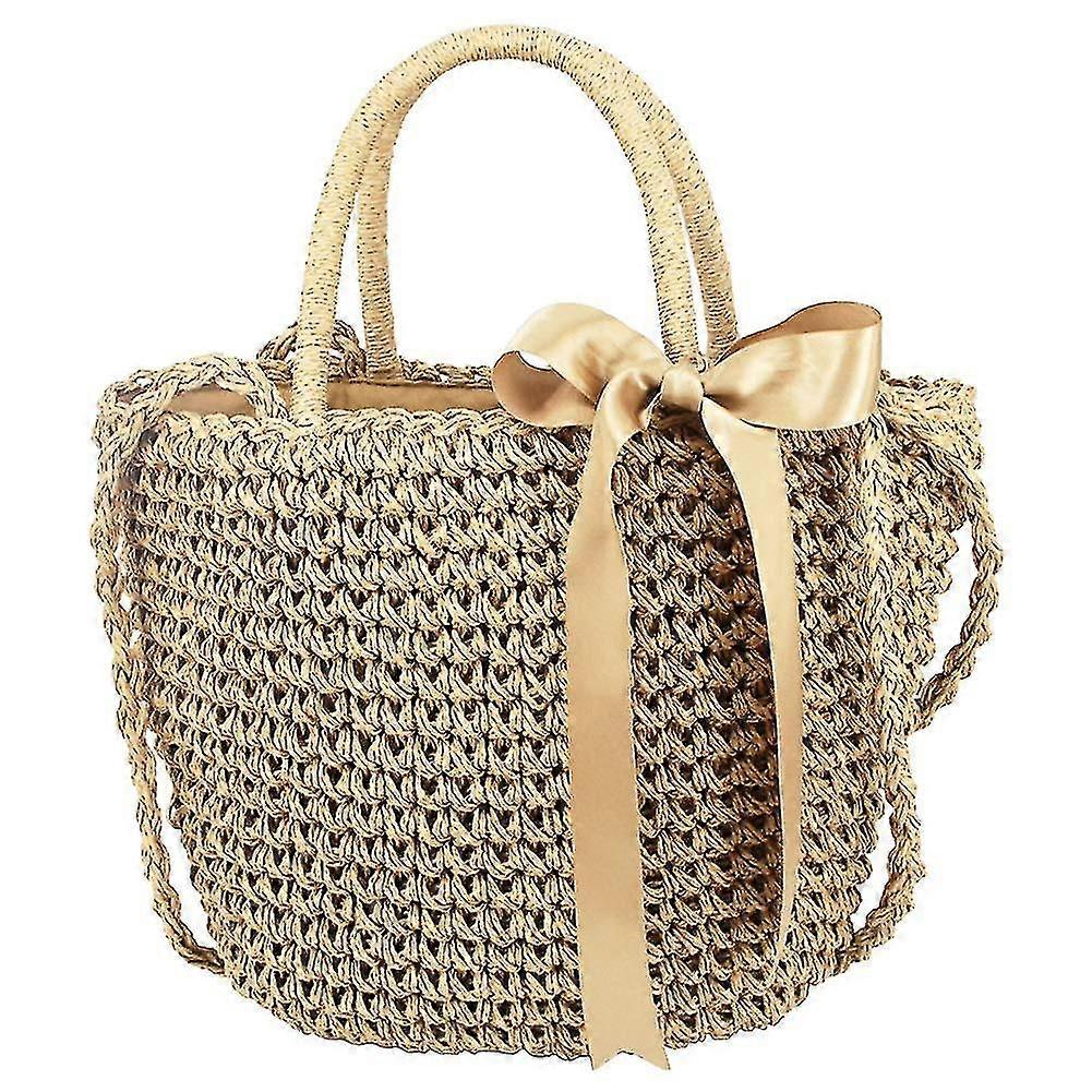 المرأة المنسوجة حمل حقائب اليد القش كروسبودي حقيبة الكتف لشاطئ الصيف