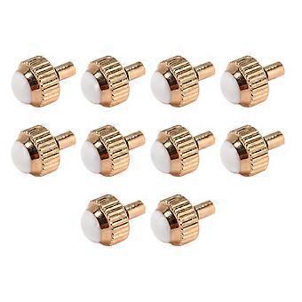 Corona de reloj de 10 piezas de acero inoxidable Accesorio de repuesto de la cabeza del reloj de oro rosa para relojero de 4 mm
