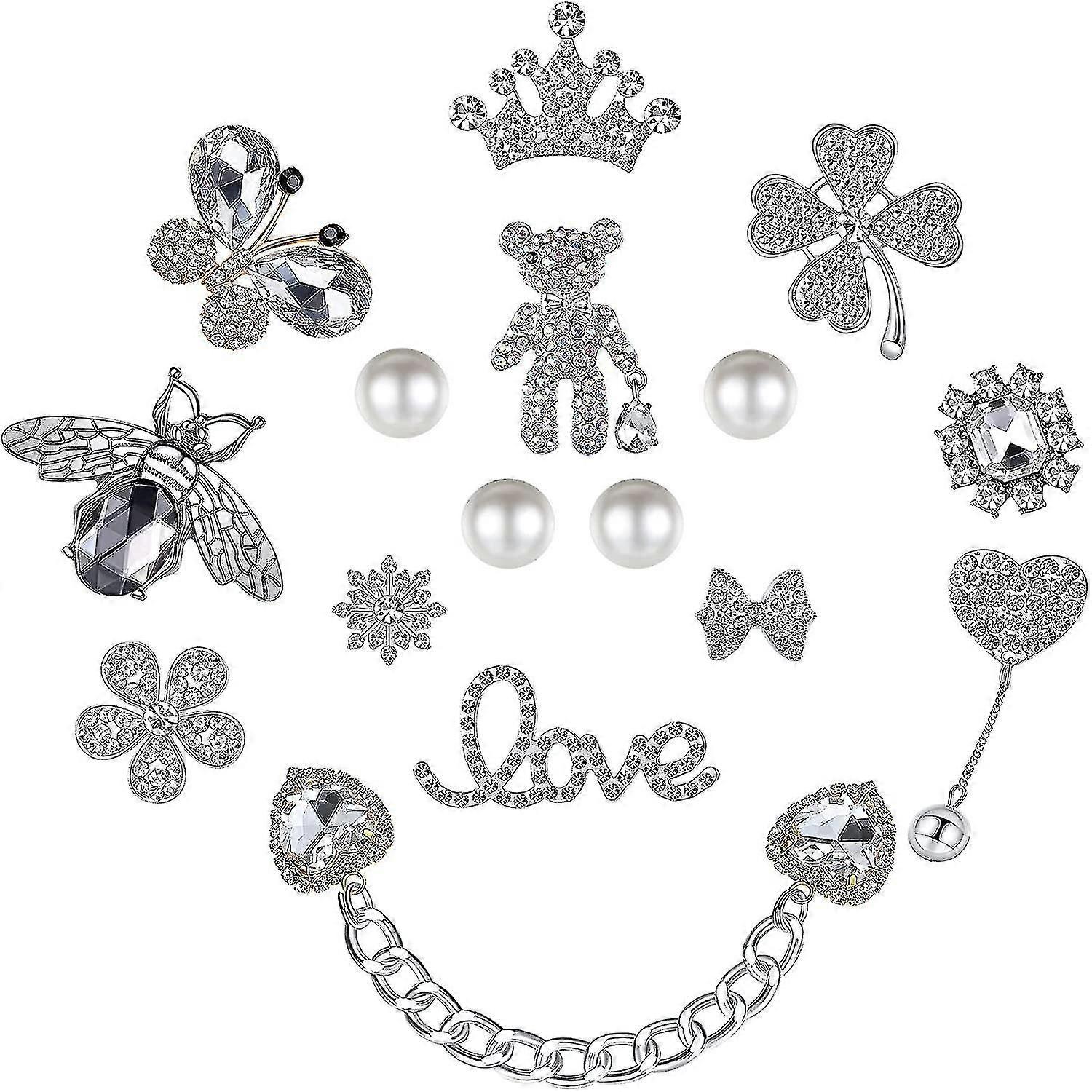 مصمم عصري كروك سحر للنساء والفتيات، بلينغ أحذية سحر حزمة مع أزرار، 16 قطعة