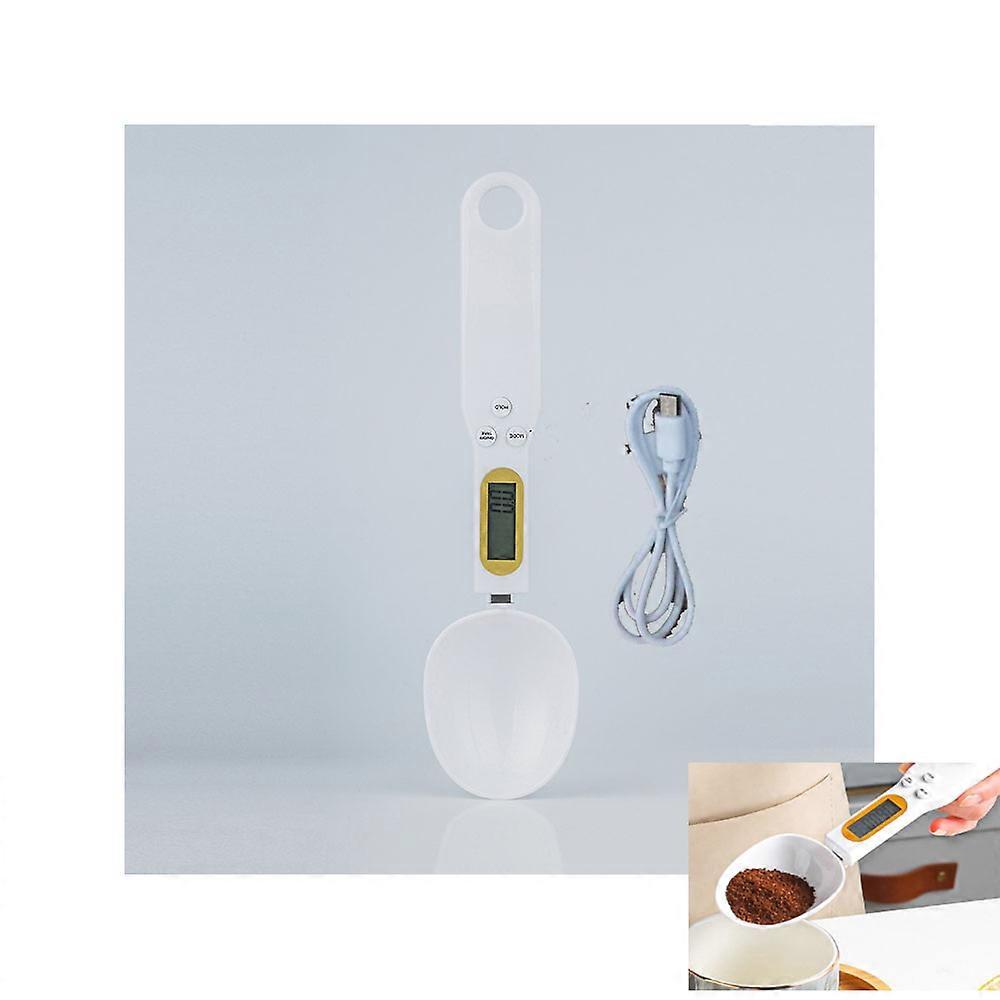 1PCS (white, about 23.5*3*5.7cm) spoon scales: Digital spoon scale with LCD display, for powder & spices, up to 500g