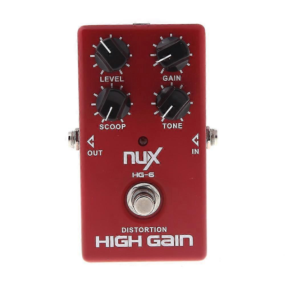 Nux Hg-6 Gitarre Verzerrung High Gain Elektrisches Effektpedal True Bypass Rot