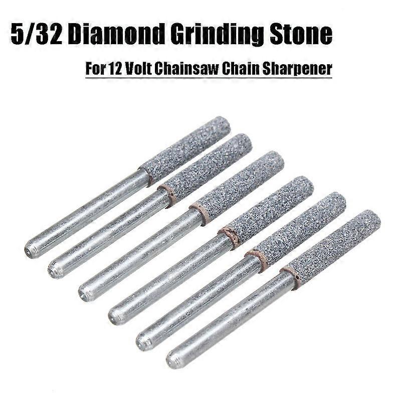 6pcs 5/32inch Diamond Grinding Stone Tool For 12V Chainsaw Chain Sharpener
