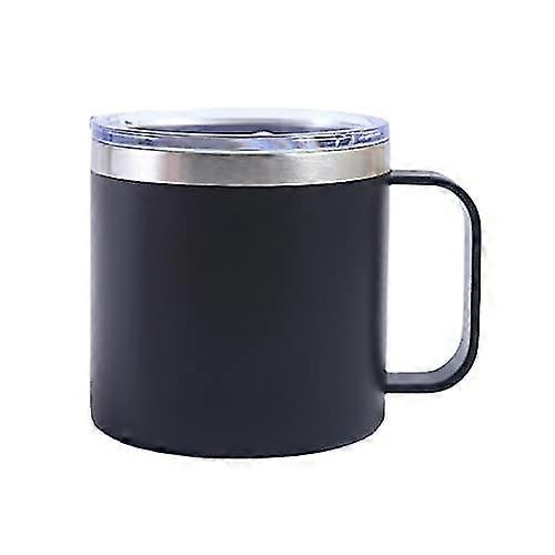 Tasse isolée à double paroi en acier inoxydable de 14 oz avec poignée réutilisable et durable