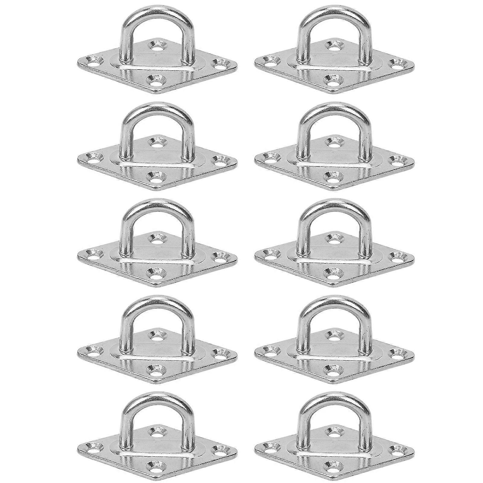 304 Stainless Steel Diamond-Shaped Eye Plate with 4 Holes compatible with Boat and Ship, M5 Size (10pcs)