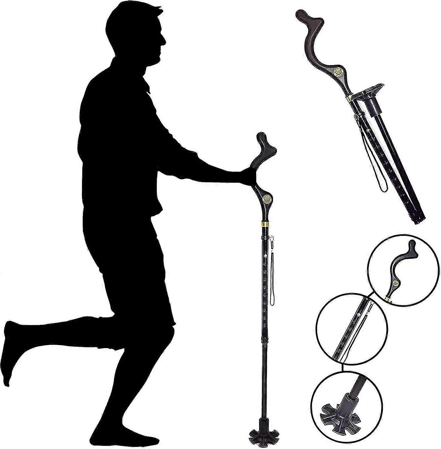 Adjustable Crutches With Comfy Handle, Regular Height, Elderly Folding Walking Gift