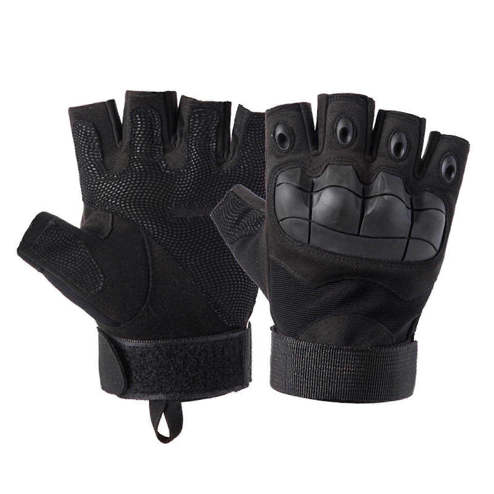 Non-slip Half Finger Gloves With Wrist Wrap Support Padded Fitness Short Open Finger