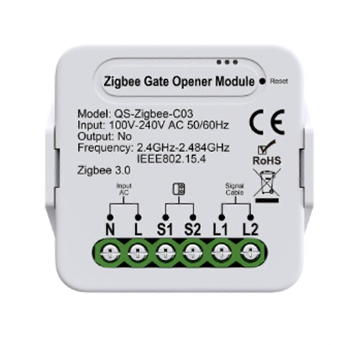 Tuya Zigbee Smart Curtain Switch Module Connect Roller Blinds Shutter Electric Motor for Alexa Home(B)