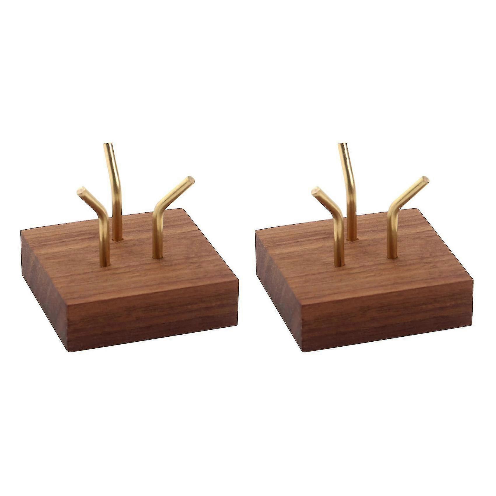 2 Pcs Display D Walnut Base For Odes Mineral