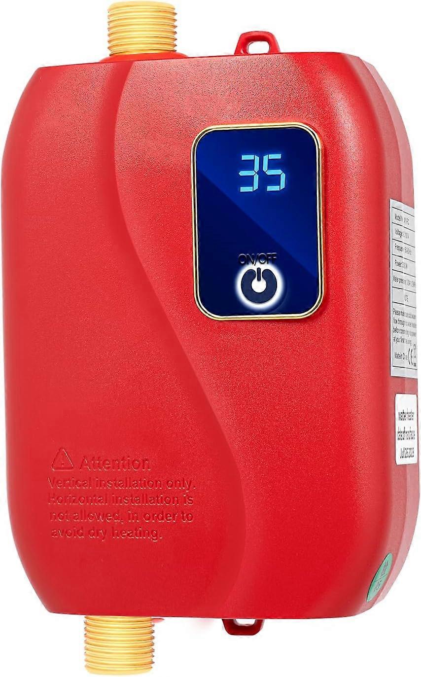 Electric Water Heater-110V Small Instant Hot Water Heater,Under Sink Plug in Tankless Water Heater on Demand with LCD Digital Display for Kitchen Sink