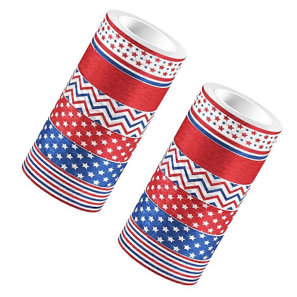 12 Rolls Decorative Tape Scrapbook Tape Decors 4th Of July Themed Tape Decorative Tape Roll Diy Tape