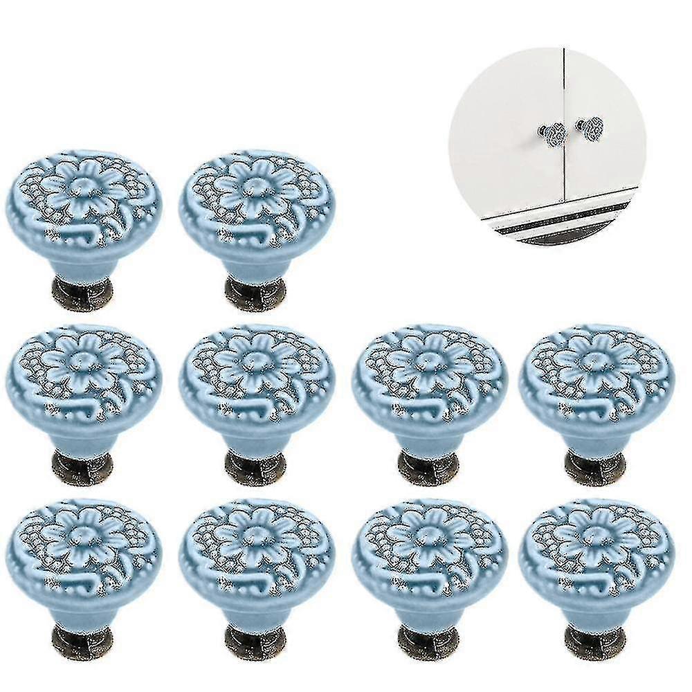 10 Pcs Drawer Handles Ceramic Vintage Knobs Handles For Cupboard