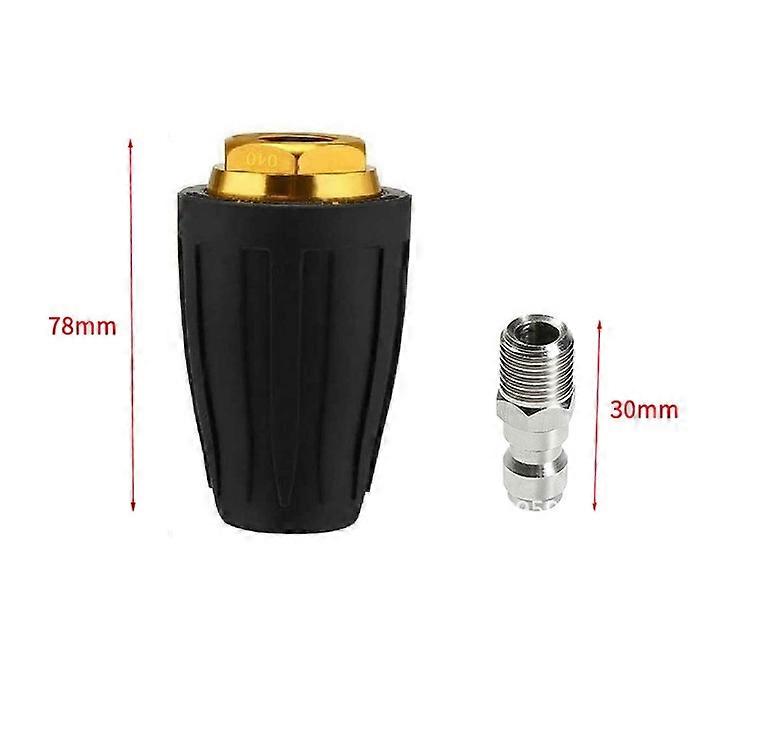 Pressure Washer Turbo Nozzle, Rotating 7 Tip Nozzle, 1/4' Quick Connect, 4000 Psi, Black