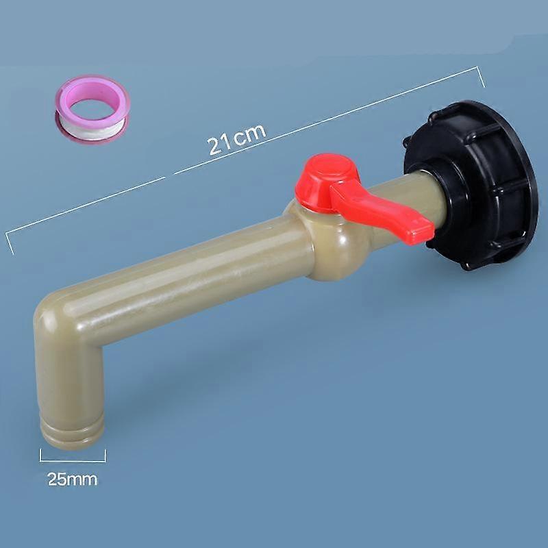 Plastic Ibc Tank Adapter Garden Hose Connector Water Tank Hose Connector Replacement(60 coarse teeth to 6 points right angle ball valve (send raw mate