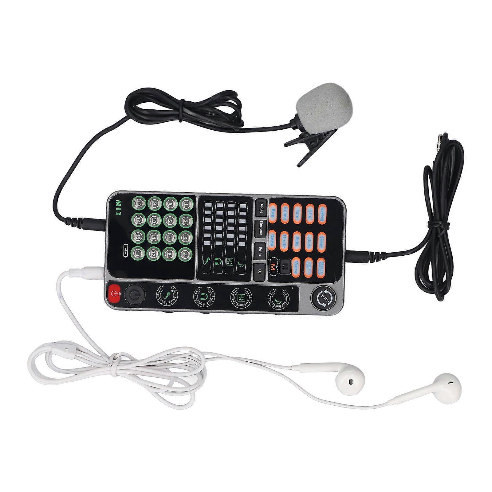 Changeur de voix, carte son portable avec contrôleur DJ Bluetooth pour streaming en direct, chant, jeux vidéo